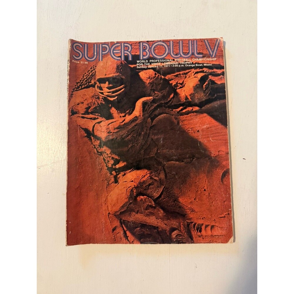 1971 Superbowl V Program Dallas Cowboys Vs Baltimore Colts